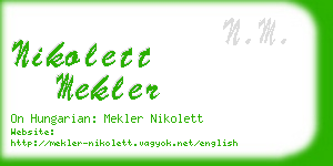 nikolett mekler business card